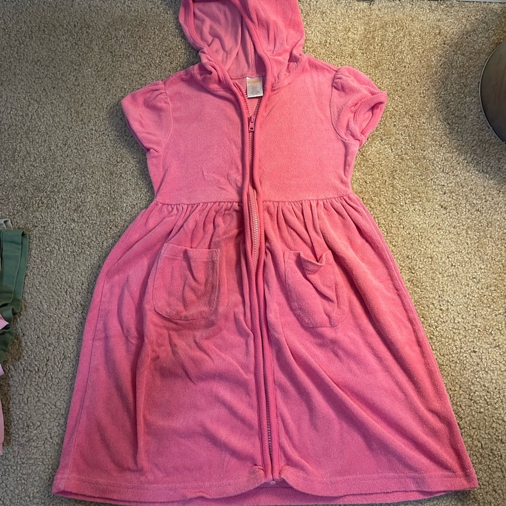 EUC Swim cover up dress with hoodie Sz 7-8